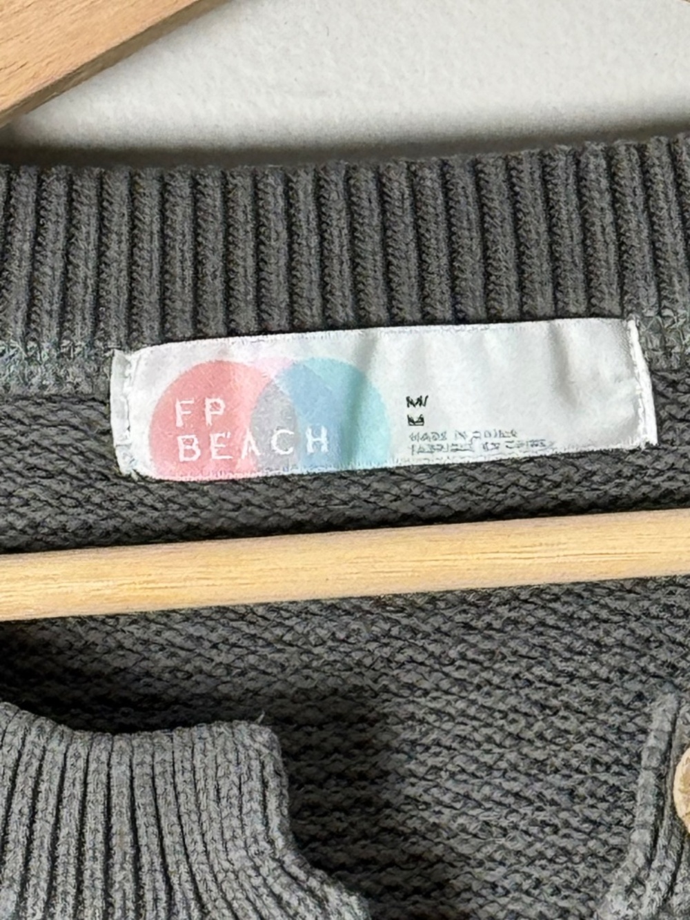 Free People Beach Hailee Waffle Knit Sweater Loungewear Set in Medium Grey Sz M - Picture 4 of 12